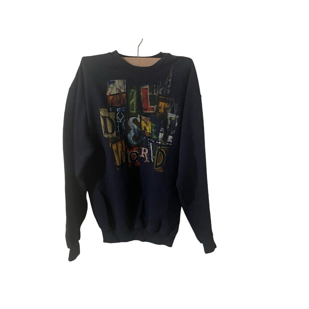 Disney Parks Navy Disneyworld Sweater shirt Graphic Castle Size Medium